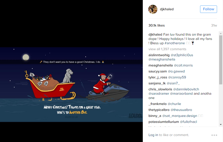dj khaled christmas card repost